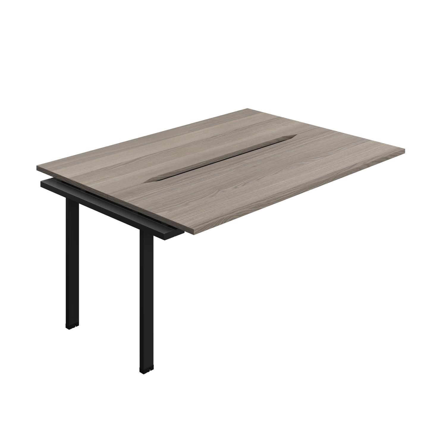 Synergy Bench Extension with Cut Out: 2 Person : 1600 700 Grey Oak/Black