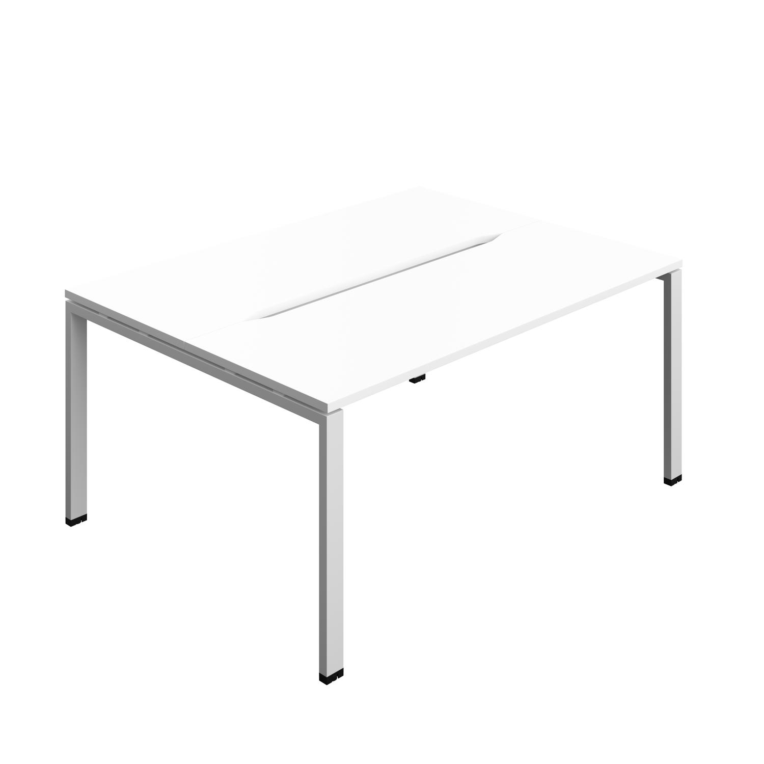 Synergy Bench with Cut Out: 2 Person : Goal Post Leg : 1600 700 White/Silver