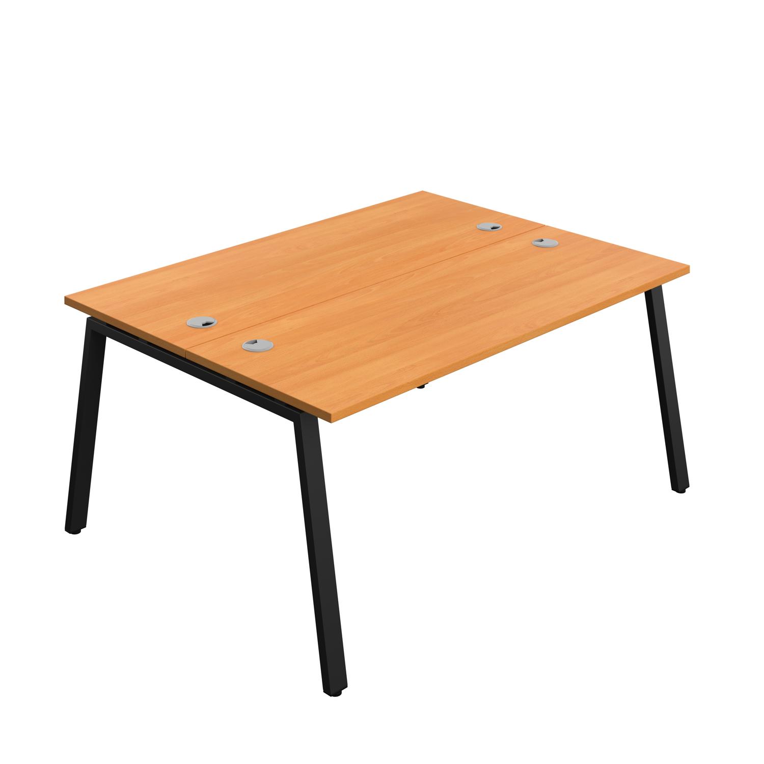 Synergy Bench with Cable Ports: 2 Person : A-Frame Leg : 1600 700 Beech/Black