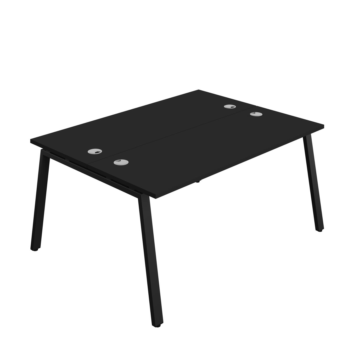 Synergy Bench with Cable Ports: 2 Person : A-Frame Leg : 1600 700 Black/Black