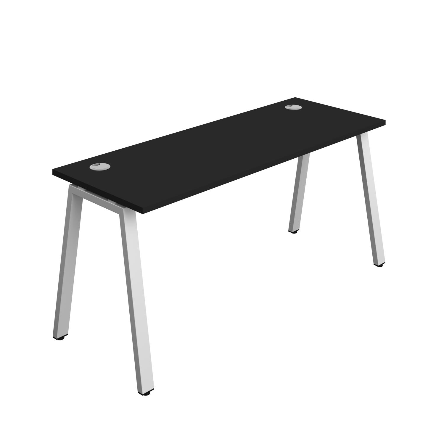 Synergy Bench with Cable Ports: 1 Person : A-Frame Leg : 1600 700 Black/Silver