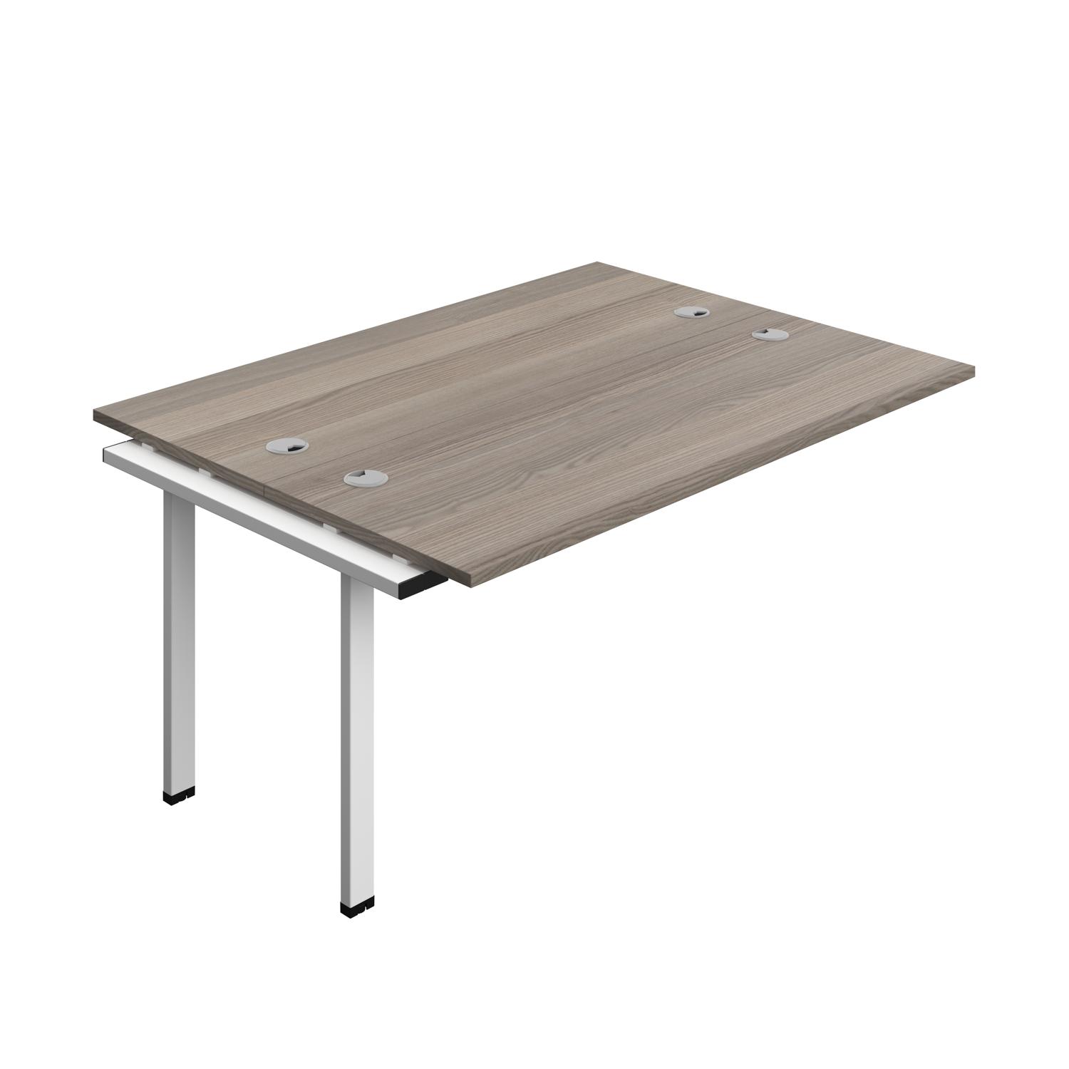 Synergy Bench Extension with Cable Ports: 2 Person : 1600 700 Grey Oak/White