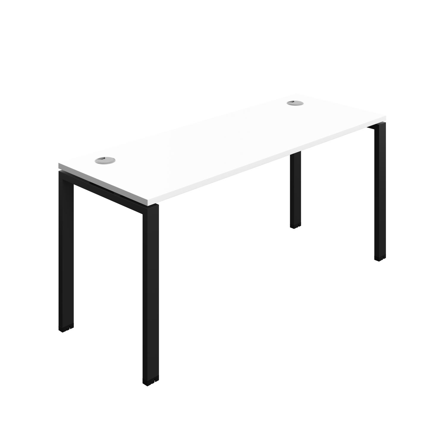 Synergy Bench with Cable Ports: 1 Person : Goal Post Leg : 1600 700 White/Black