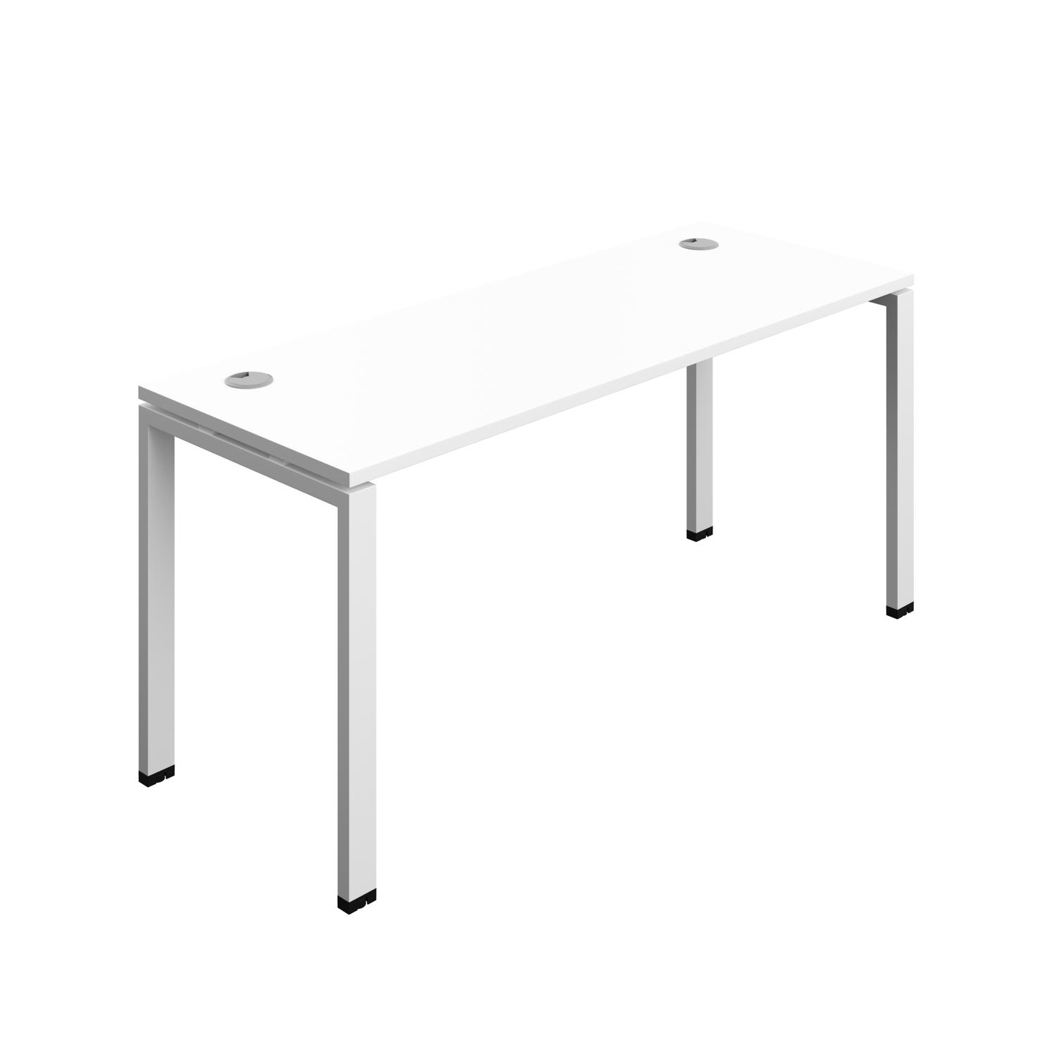 Synergy Bench with Cable Ports: 1 Person : Goal Post Leg : 1600 700 White/White