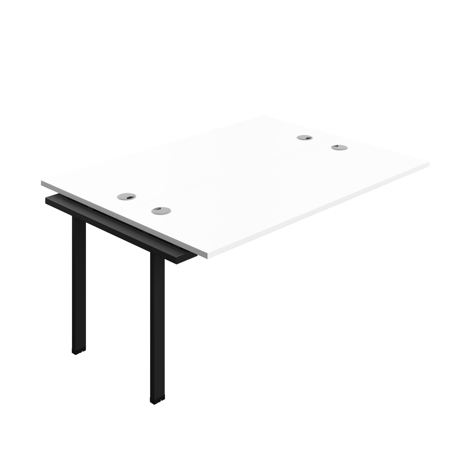 Synergy Bench Extension with Cable Ports: 2 Person : 1600 700 White/Black