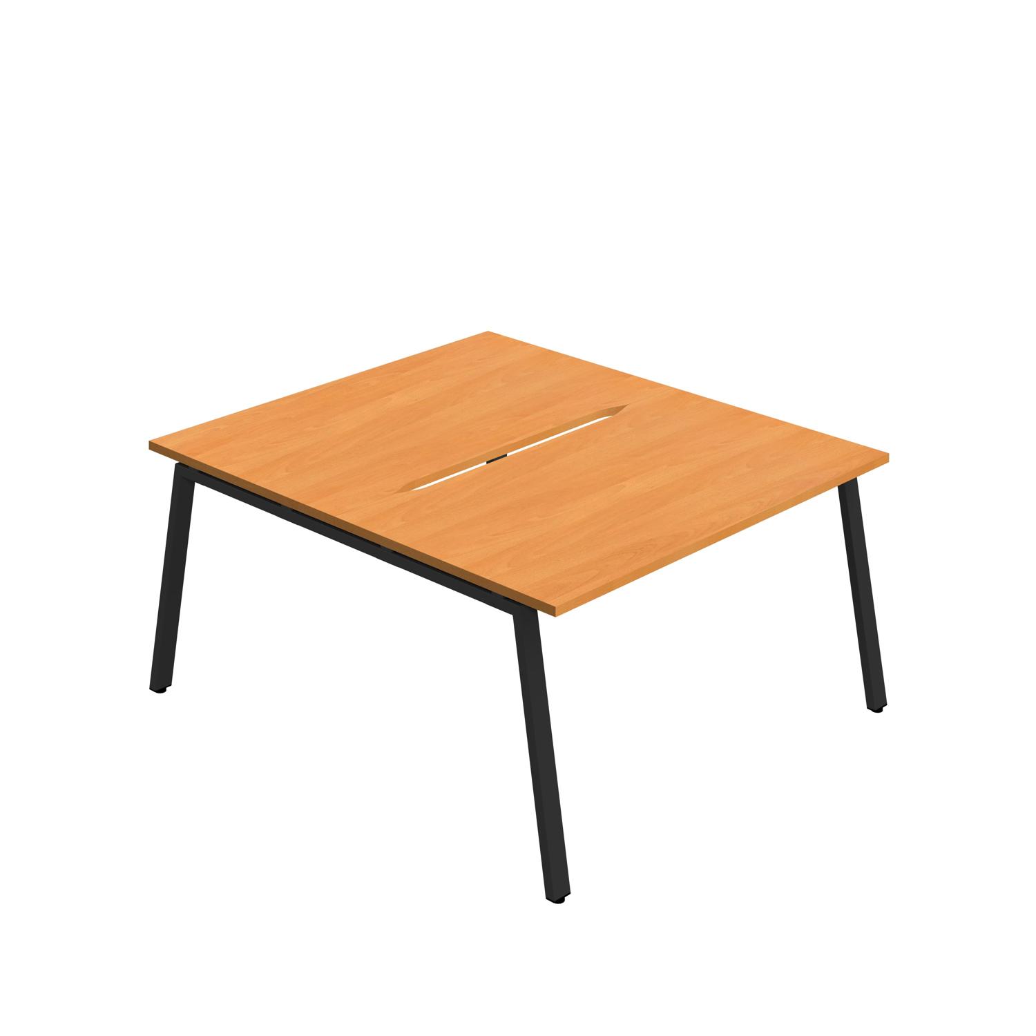 Synergy Bench with Cut Out: 2 Person : A-Frame Leg : 1600 800 Beech/Black