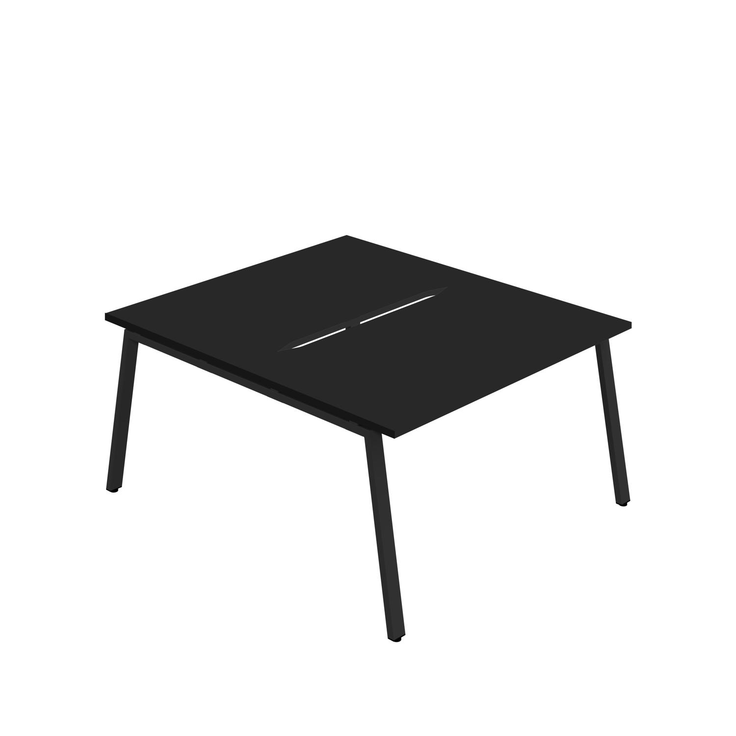 Synergy Bench with Cut Out: 2 Person : A-Frame Leg : 1600 800 Black/Black
