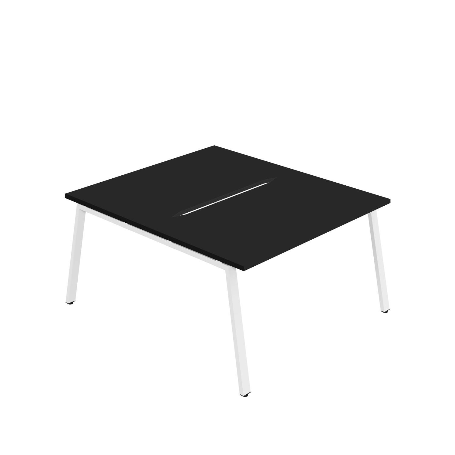 Synergy Bench with Cut Out: 2 Person : A-Frame Leg : 1600 800 Black/White