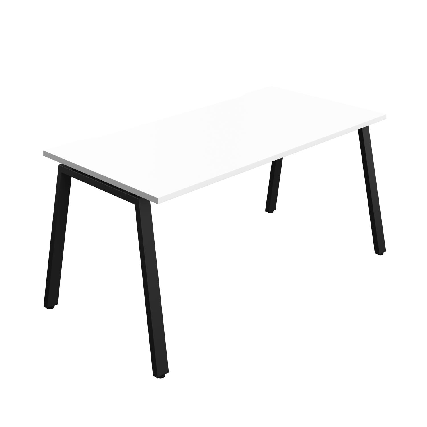 Synergy Bench with Cut Out: 1 Person : A-Frame Leg : 1600 800 White/Black