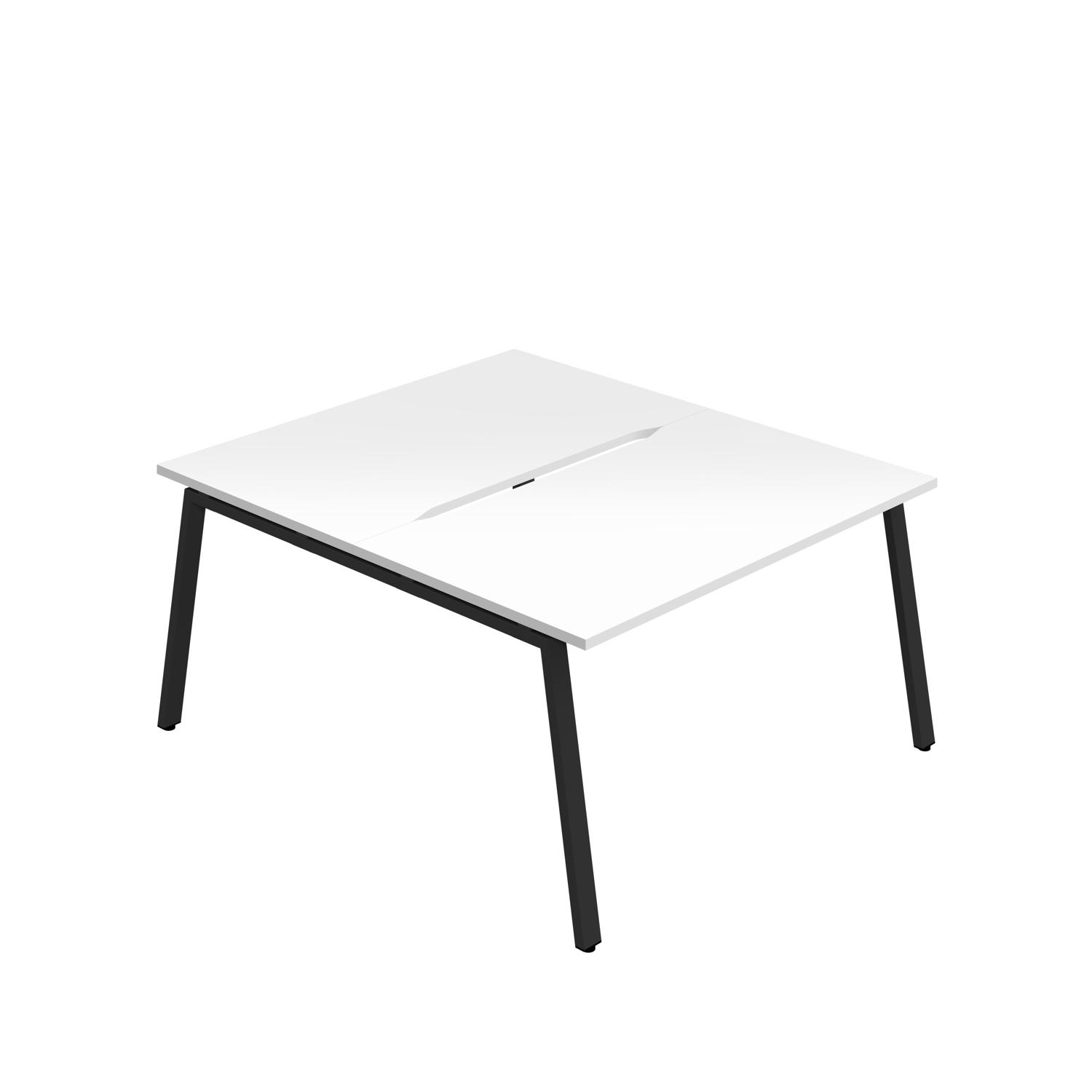 Synergy Bench with Cut Out: 2 Person : A-Frame Leg : 1600 800 White/Black