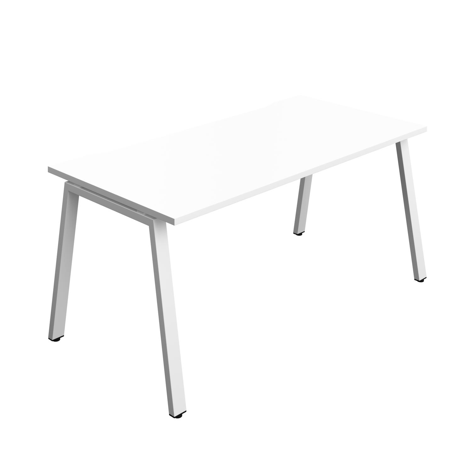 Synergy Bench with Cut Out: 1 Person : A-Frame Leg : 1600 800 White/White