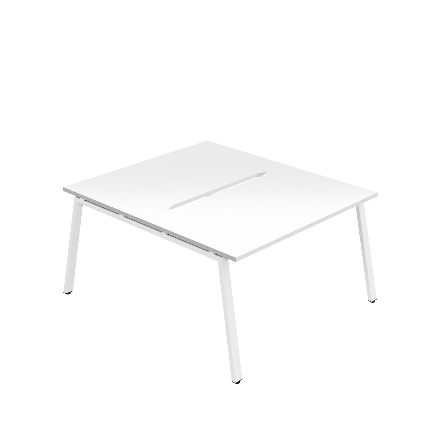 Synergy Bench with Cut Out: 2 Person : A-Frame Leg : 1600 800 White/White