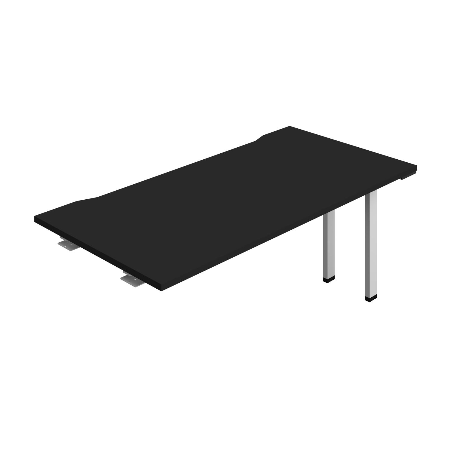 Synergy Bench Extension with Cut Out: 1 Person : 1600 800 Black/Silver