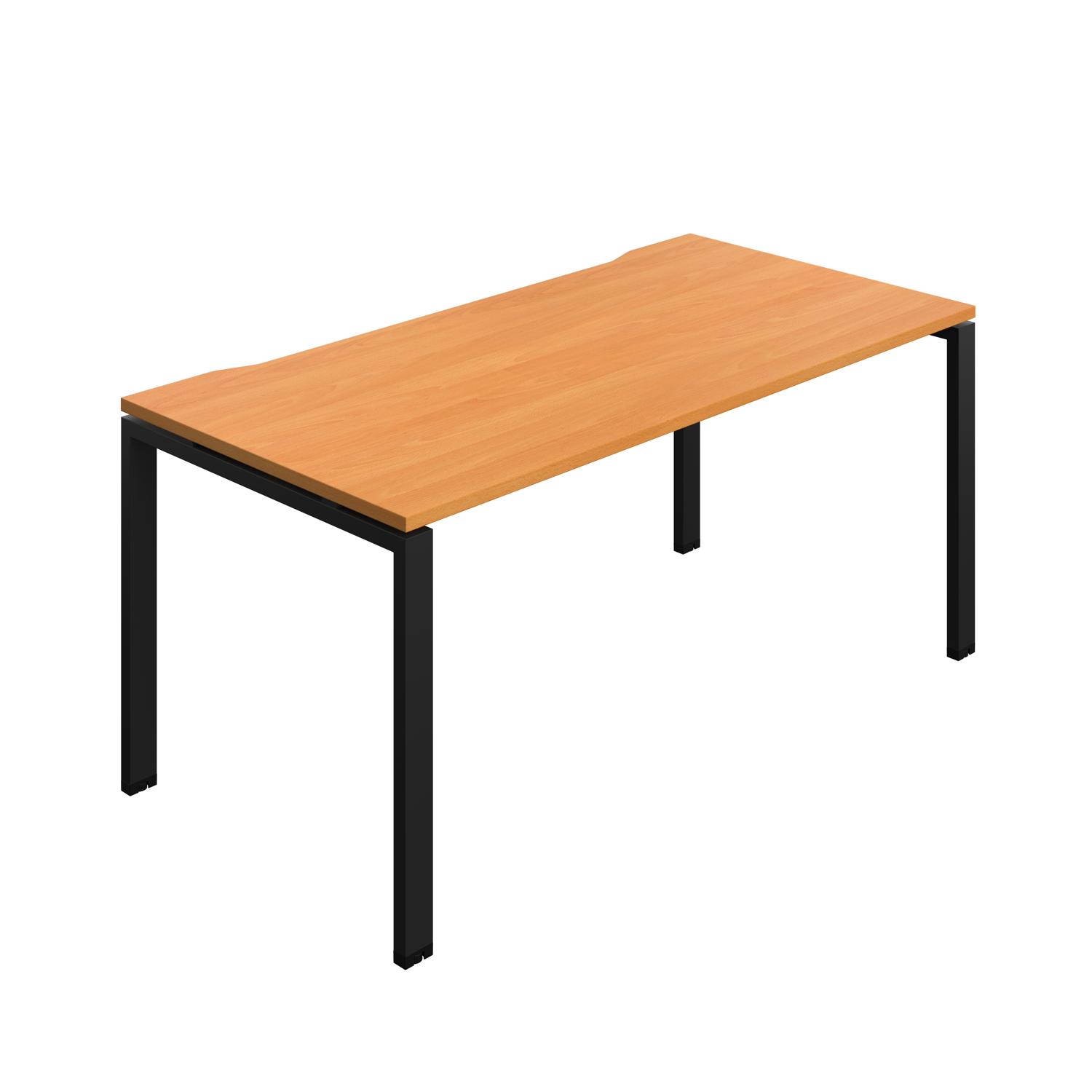 Synergy Bench with Cut Out: 1 Person : Goal Post Leg : 1600 800 Beech/Black