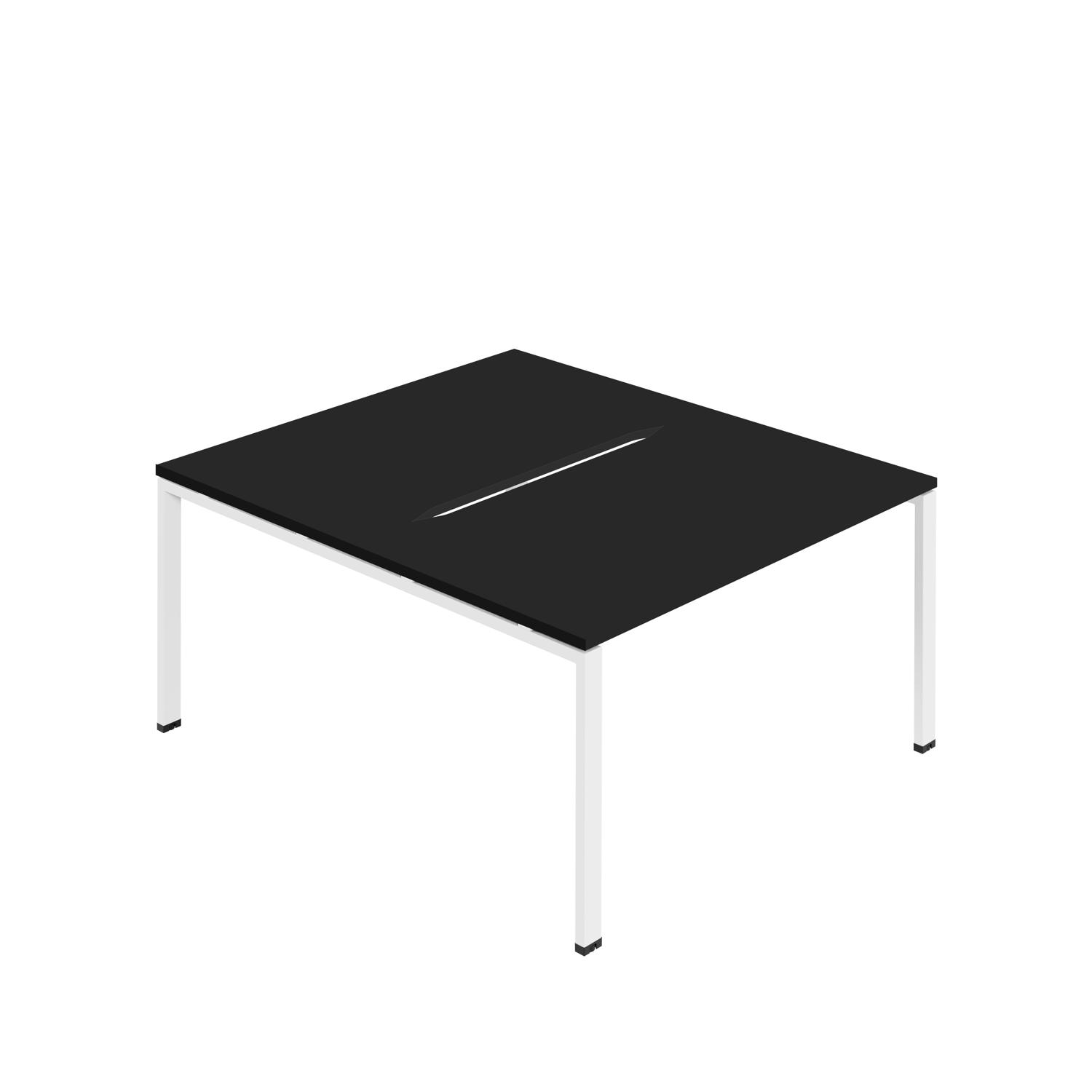 Synergy Bench with Cut Out: 2 Person : Goal Post Leg : 1600 800 Black/White