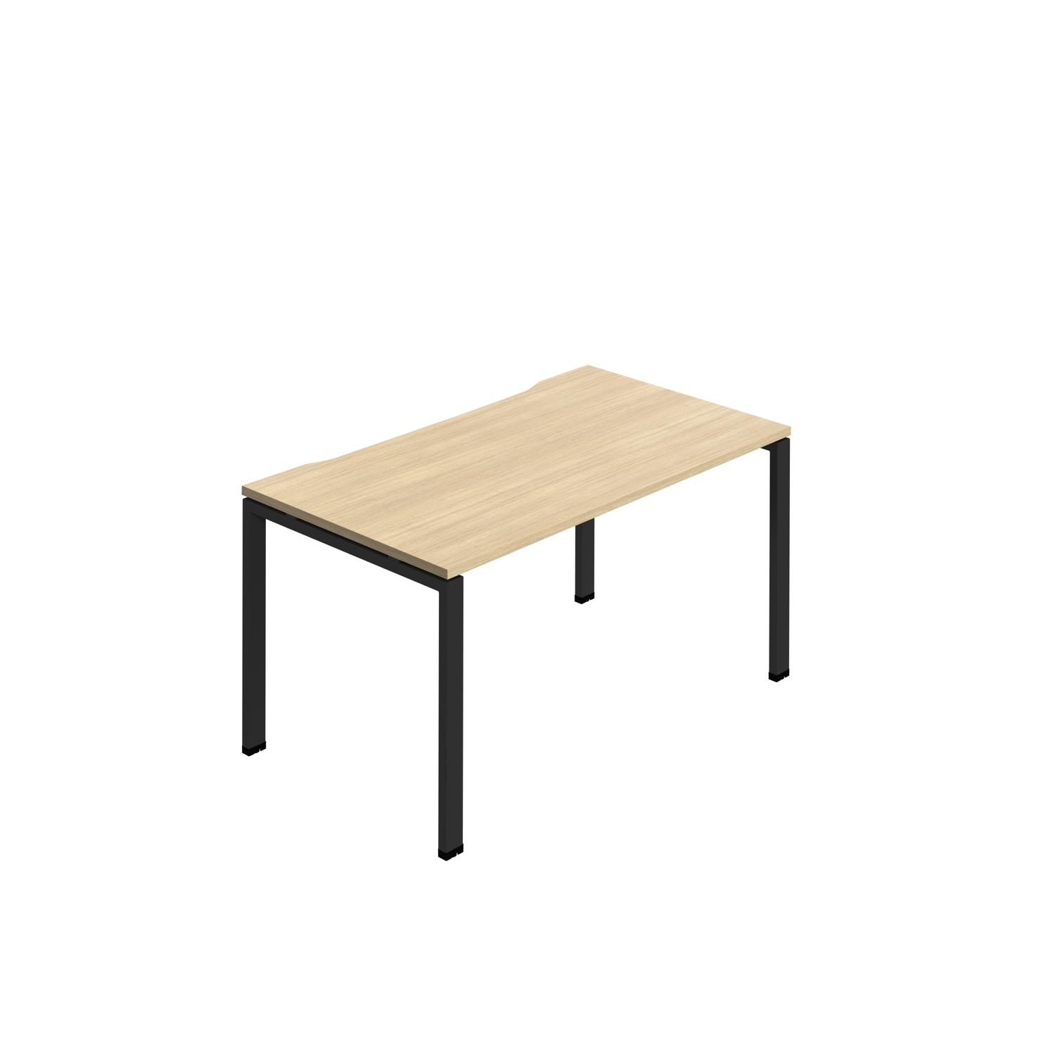 Synergy Bench with Cut Out: 1 Person : Goal Post Leg : 1600 800 Nova Oak/Black
