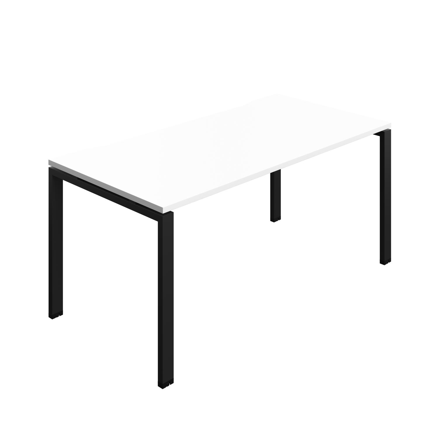 Synergy Bench with Cut Out: 1 Person : Goal Post Leg : 1600 800 White/Black