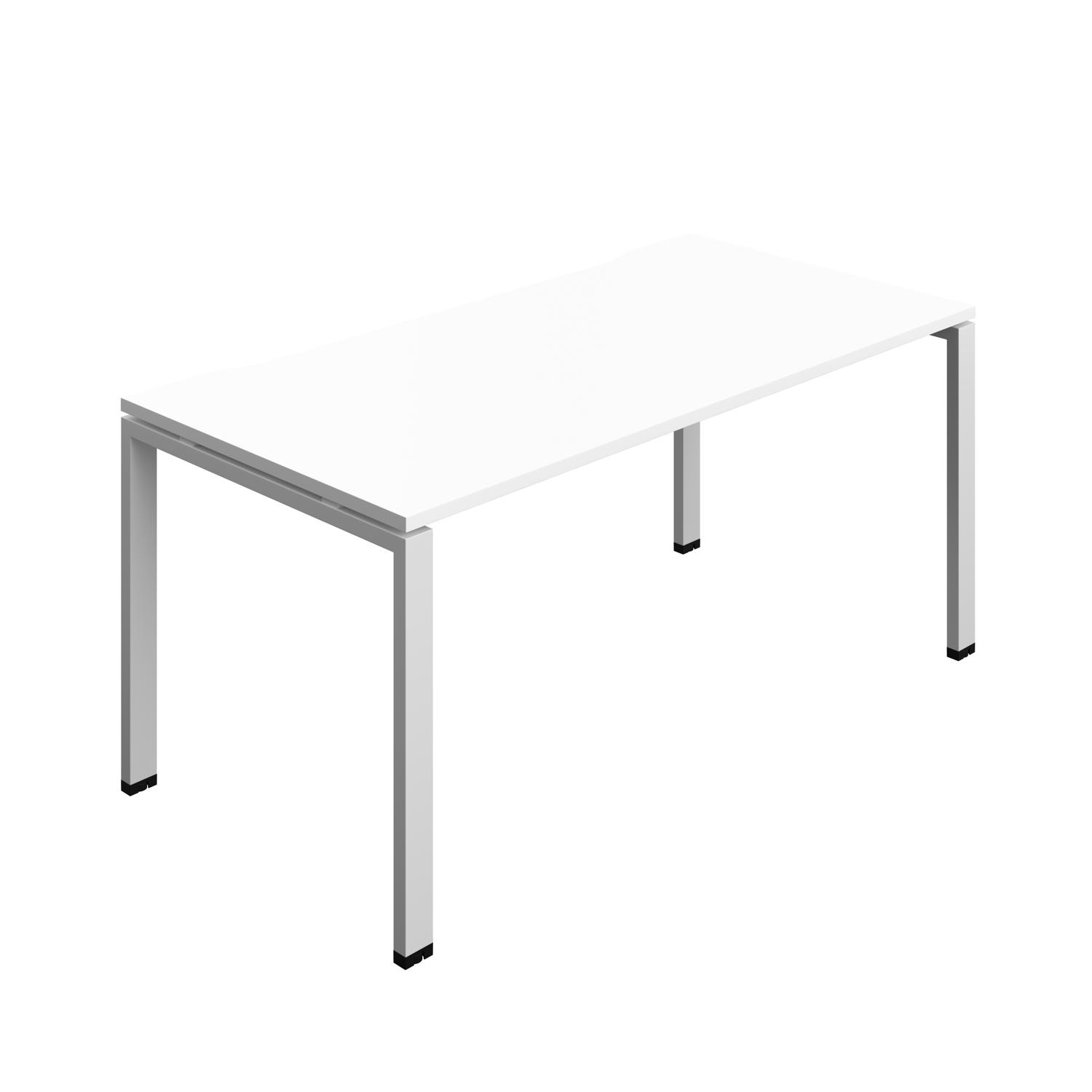 Synergy Bench with Cut Out: 1 Person : Goal Post Leg : 1600 800 White/Silver
