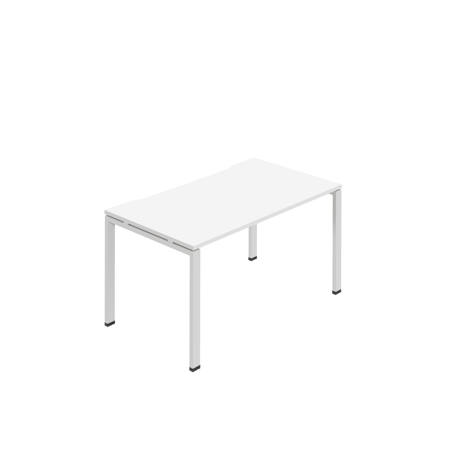 Synergy Bench with Cut Out: 1 Person : Goal Post Leg : 1600 800 White/White