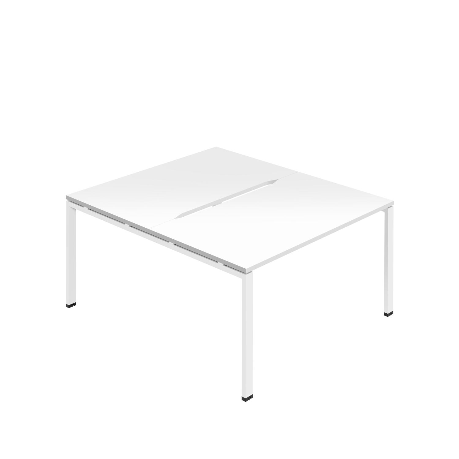 Synergy Bench with Cut Out: 2 Person : Goal Post Leg : 1600 800 White/White