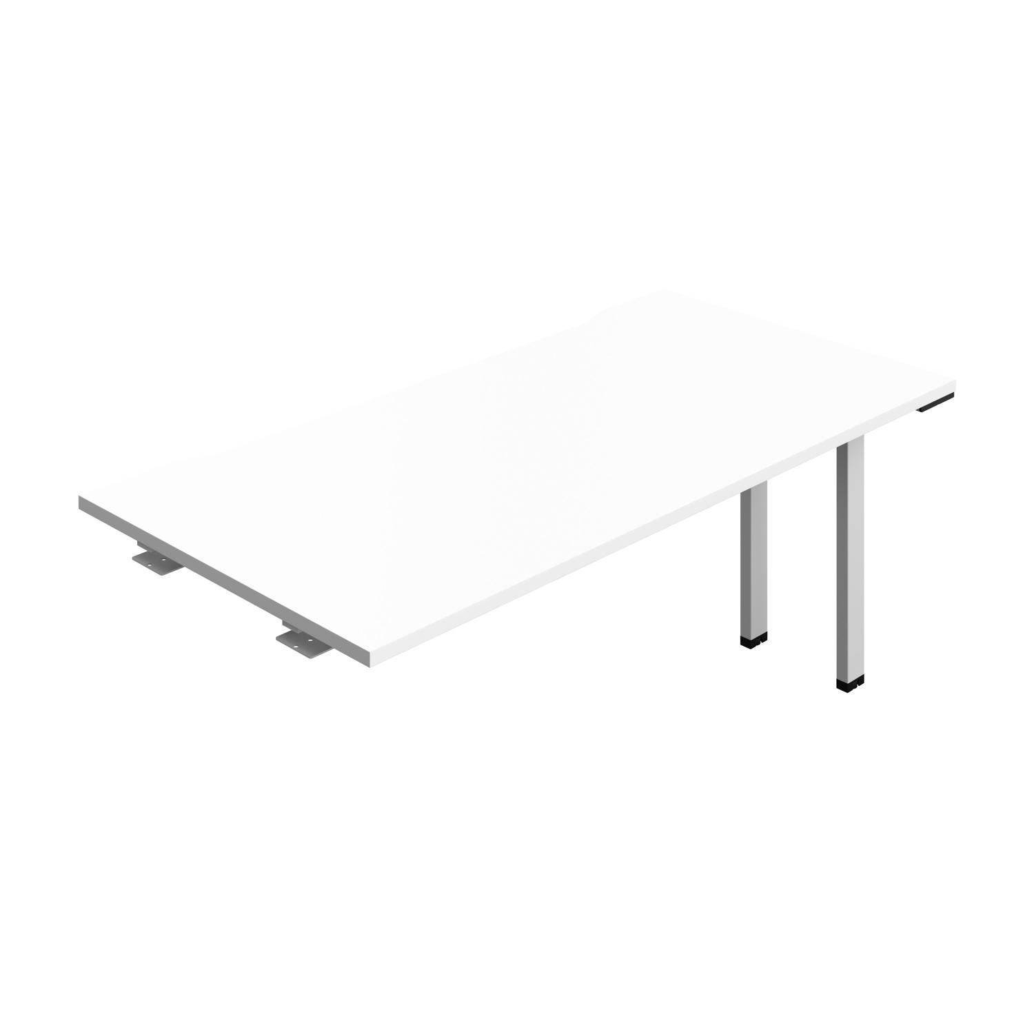 Synergy Bench Extension with Cut Out: 1 Person : 1600 800 White/Silver