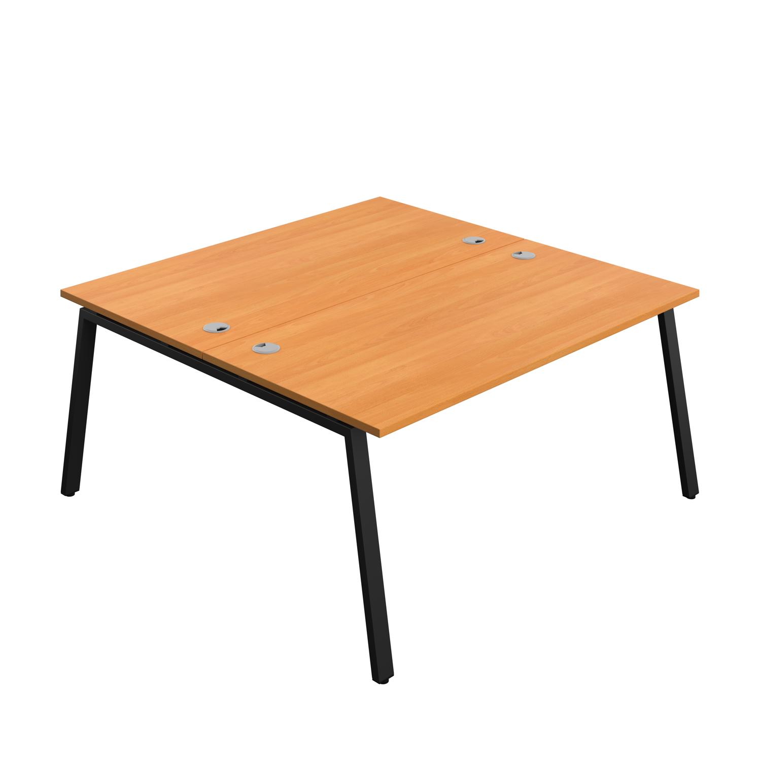 Synergy Bench with Cable Ports: 2 Person : A-Frame Leg : 1600 800 Beech/Black