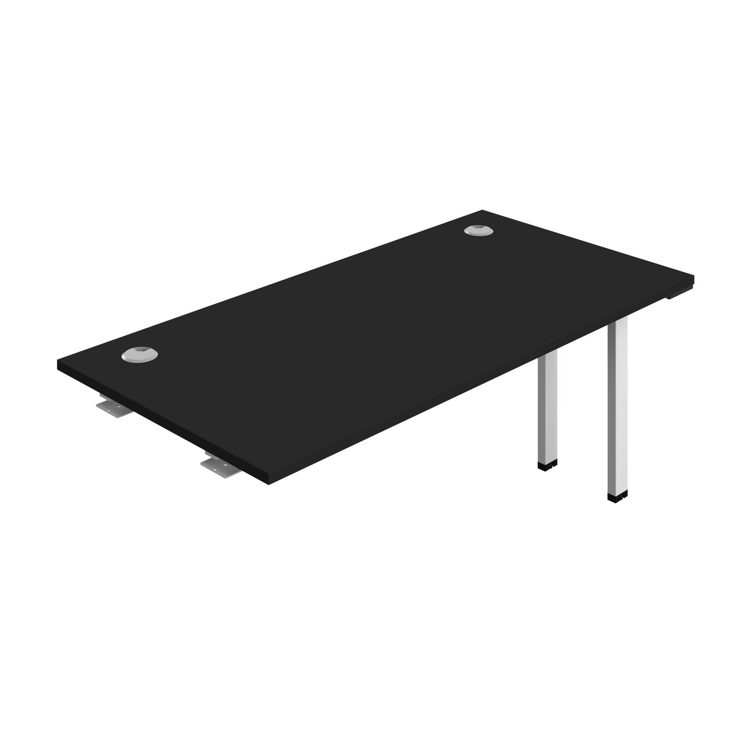 Synergy Bench Extension with Cable Ports: 1 Person : 1600 800 Black/White