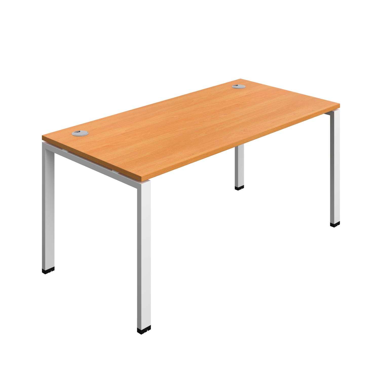 Synergy Bench with Cable Ports: 1 Person : Goal Post Leg : 1600 800 Beech/White