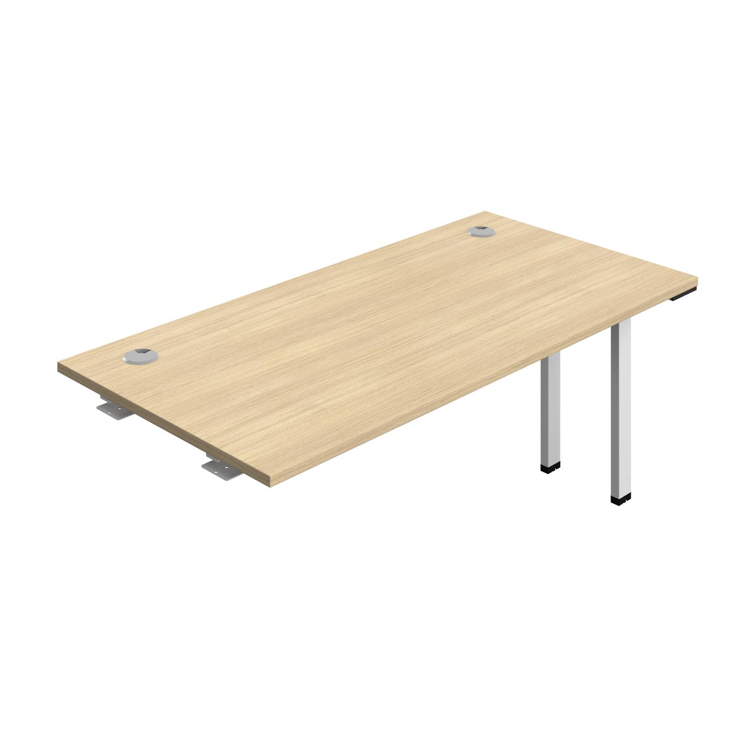 Synergy Bench Extension with Cable Ports: 1 Person : 1600 800 Nova Oak/White