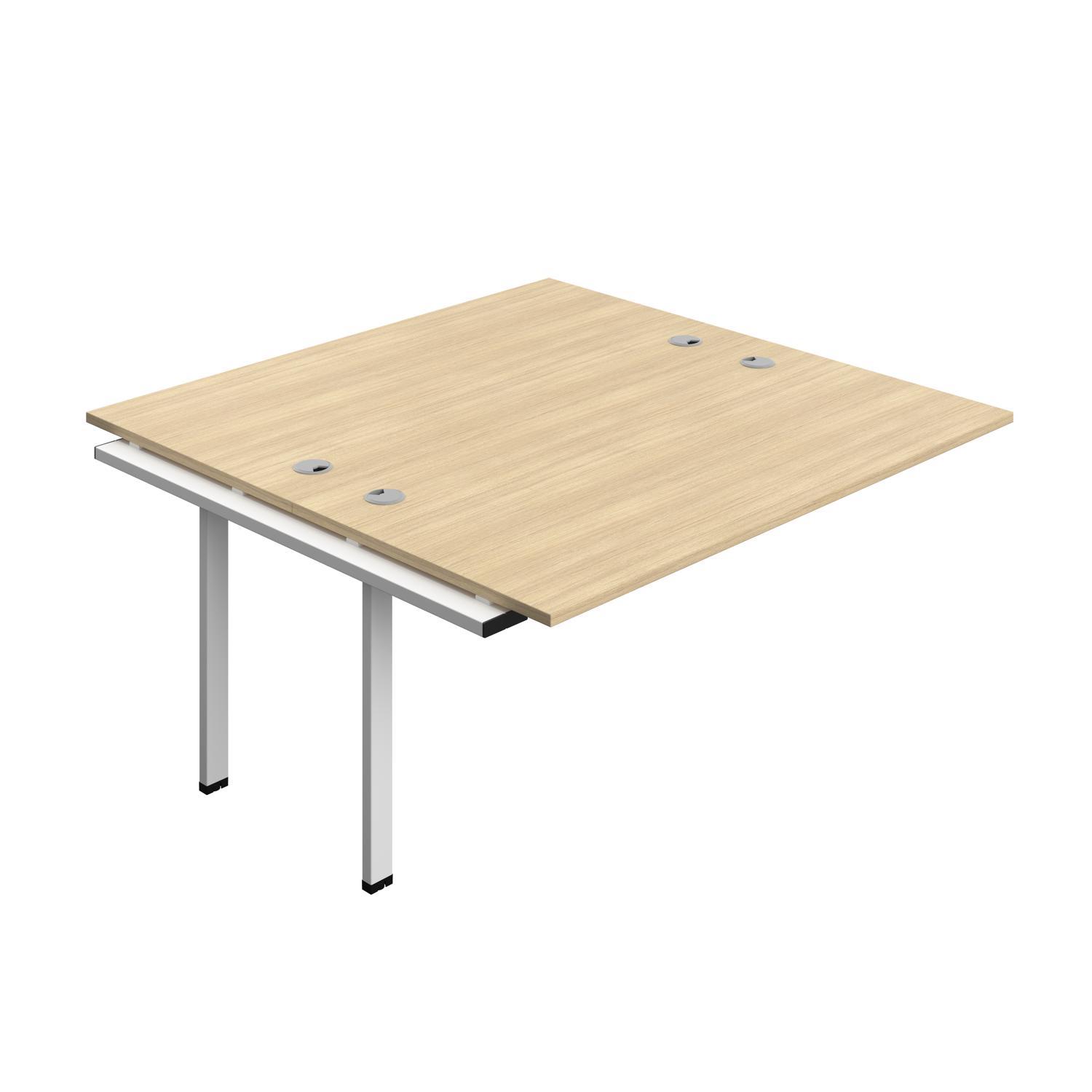 Synergy Bench Extension with Cable Ports: 2 Person : 1600 800 Nova Oak/White