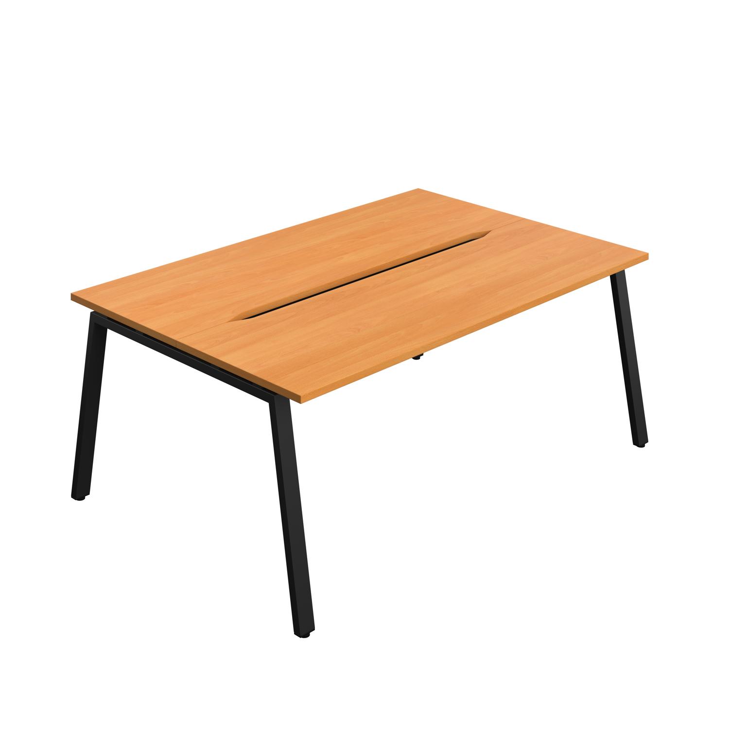 Synergy Bench with Cut Out: 2 Person : A-Frame Leg : 1800 600 Beech/Black