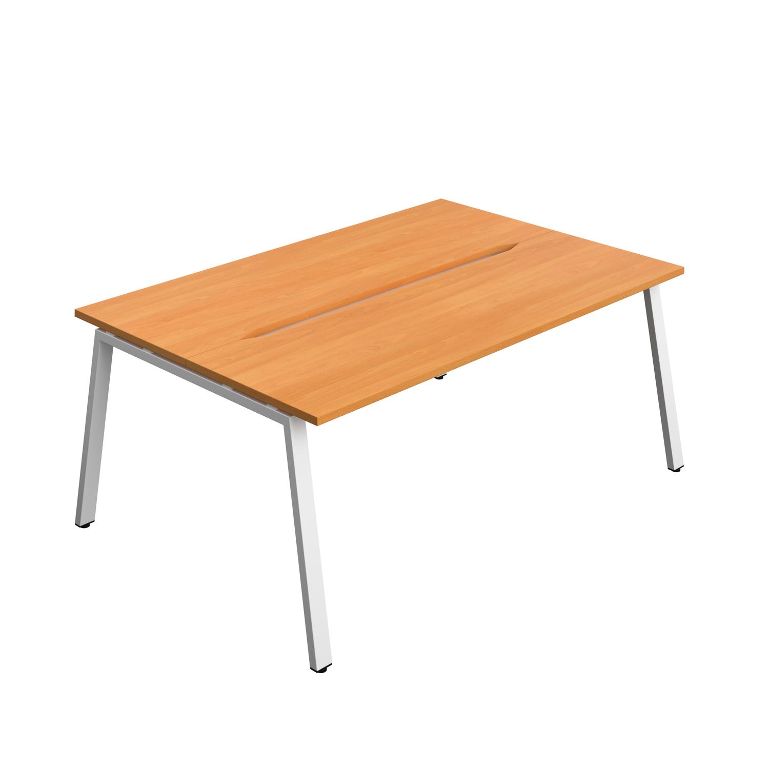 Synergy Bench with Cut Out: 2 Person : A-Frame Leg : 1800 600 Beech/White
