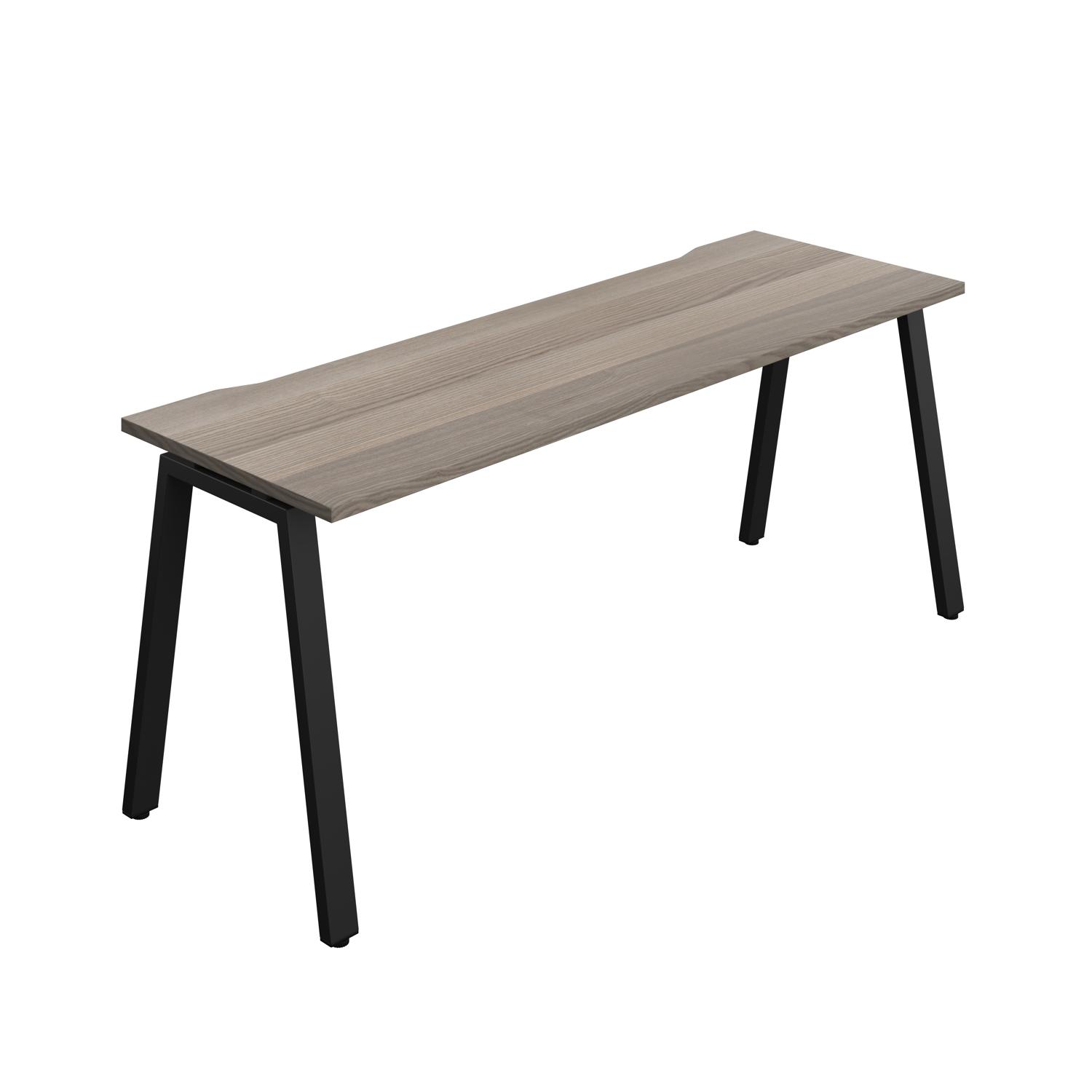 Synergy Bench with Cut Out: 1 Person : A-Frame Leg : 1800 600 Grey Oak/Black