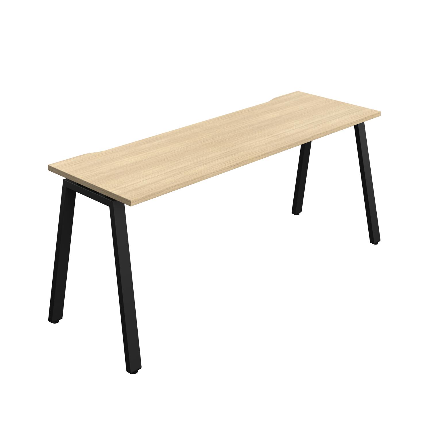Synergy Bench with Cut Out: 1 Person : A-Frame Leg : 1800 600 Nova Oak/Black