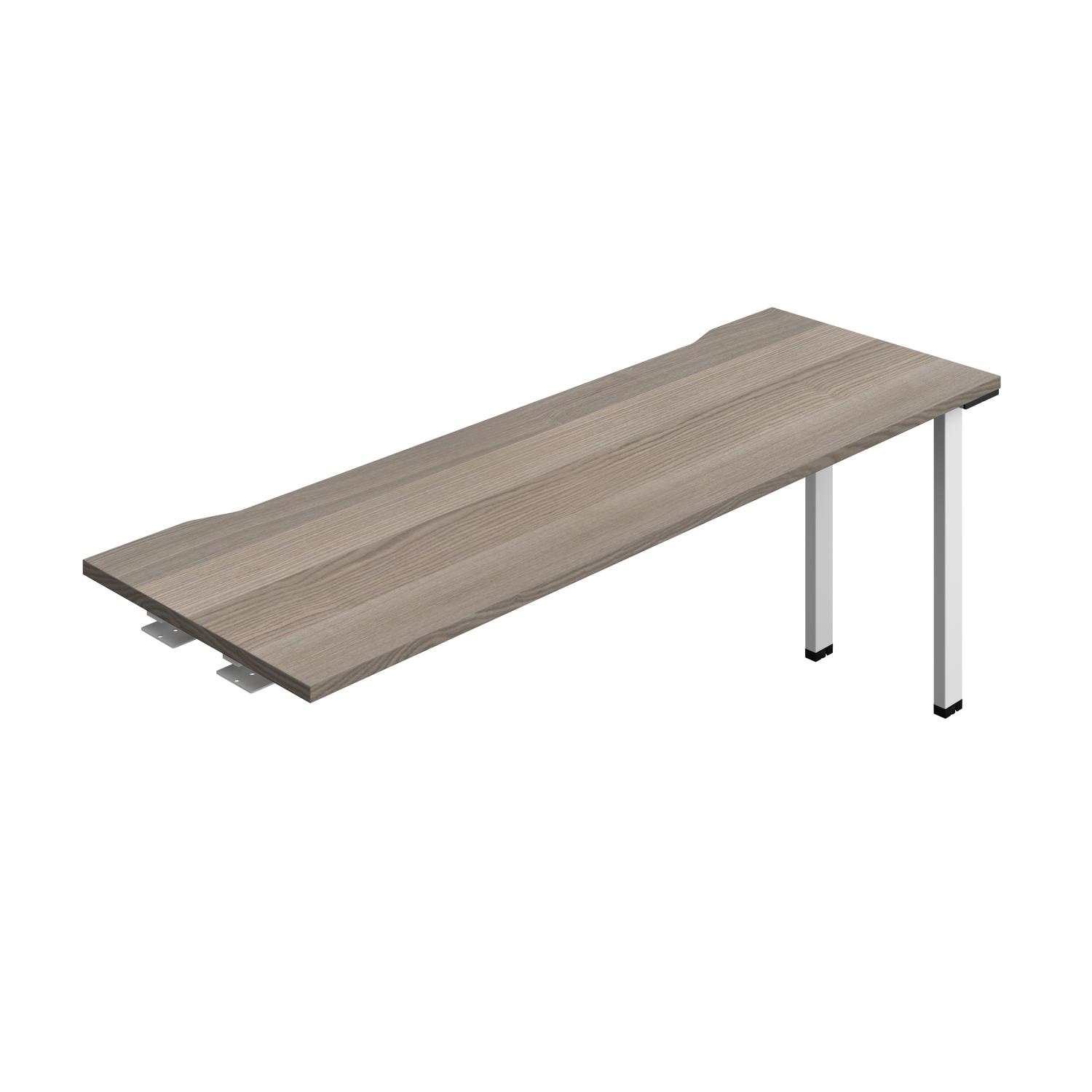 Synergy Bench Extension with Cut Out: 1 Person : 1800 600 Grey Oak/White