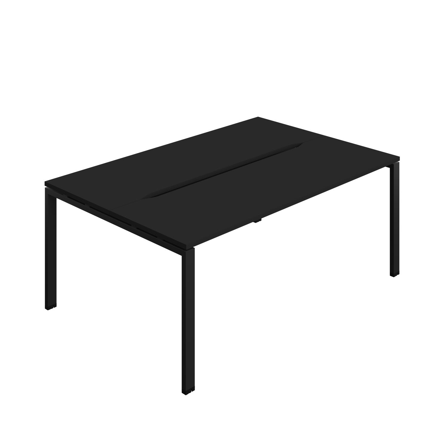 Synergy Bench with Cut Out: 2 Person : Goal Post Leg : 1800 600 Black/Black