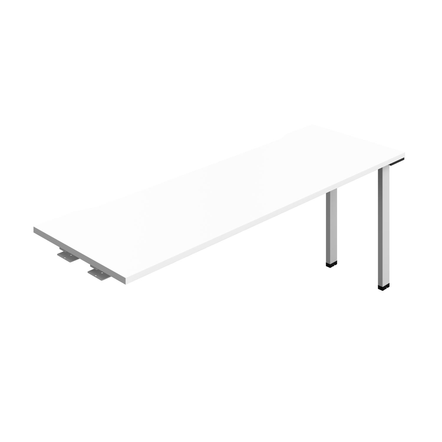 Synergy Bench Extension with Cut Out: 1 Person : 1800 600 White/Silver