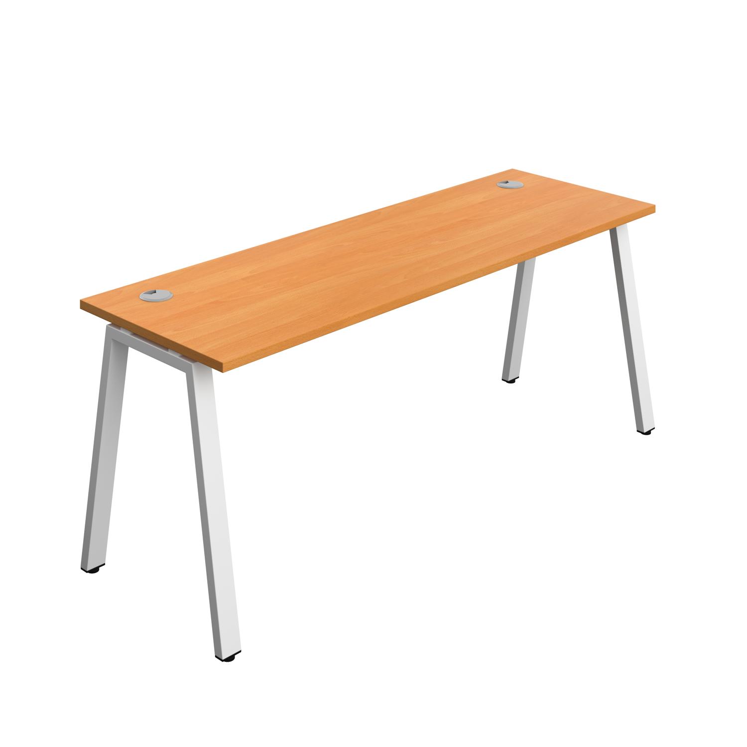 Synergy Bench with Cable Ports: 1 Person : A-Frame Leg : 1800 600 Beech/White