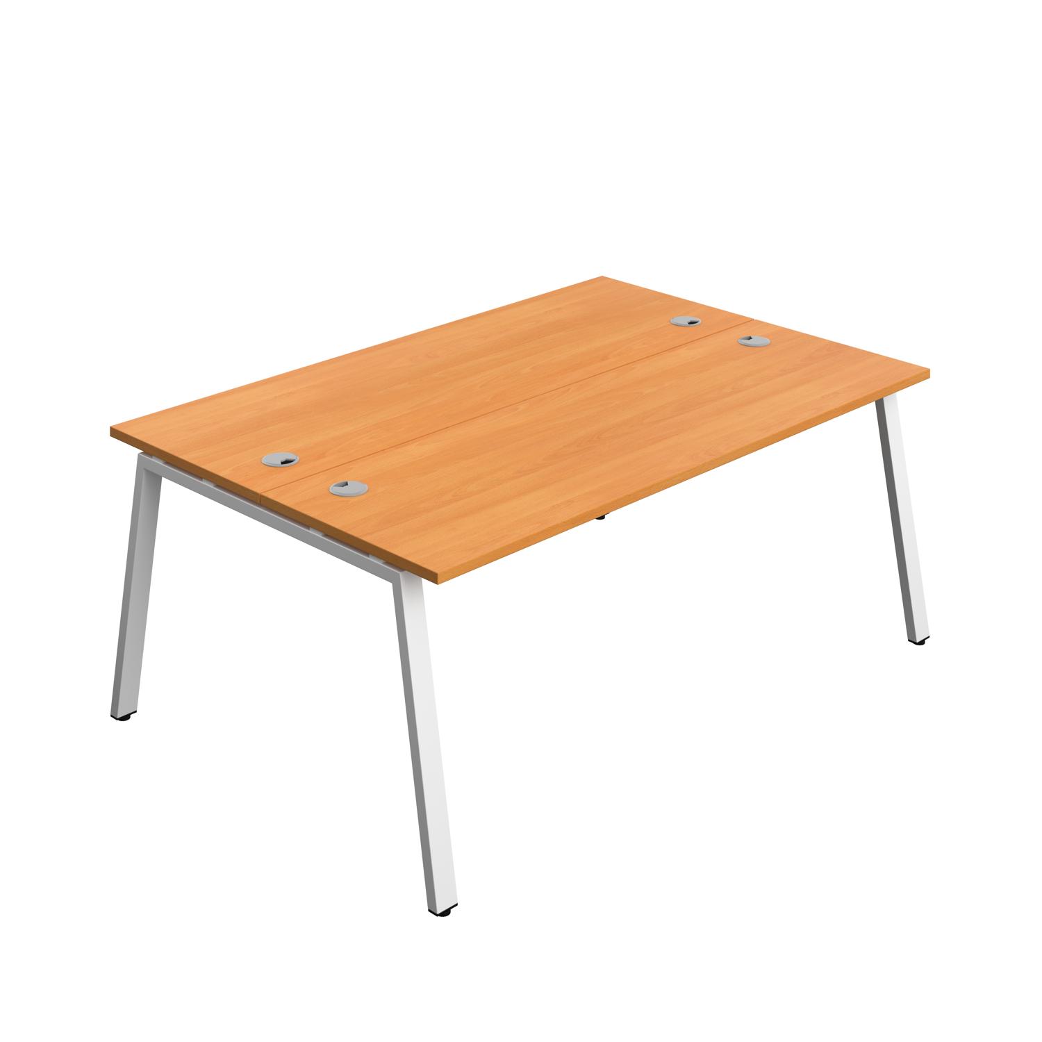 Synergy Bench with Cable Ports: 2 Person : A-Frame Leg : 1800 600 Beech/White