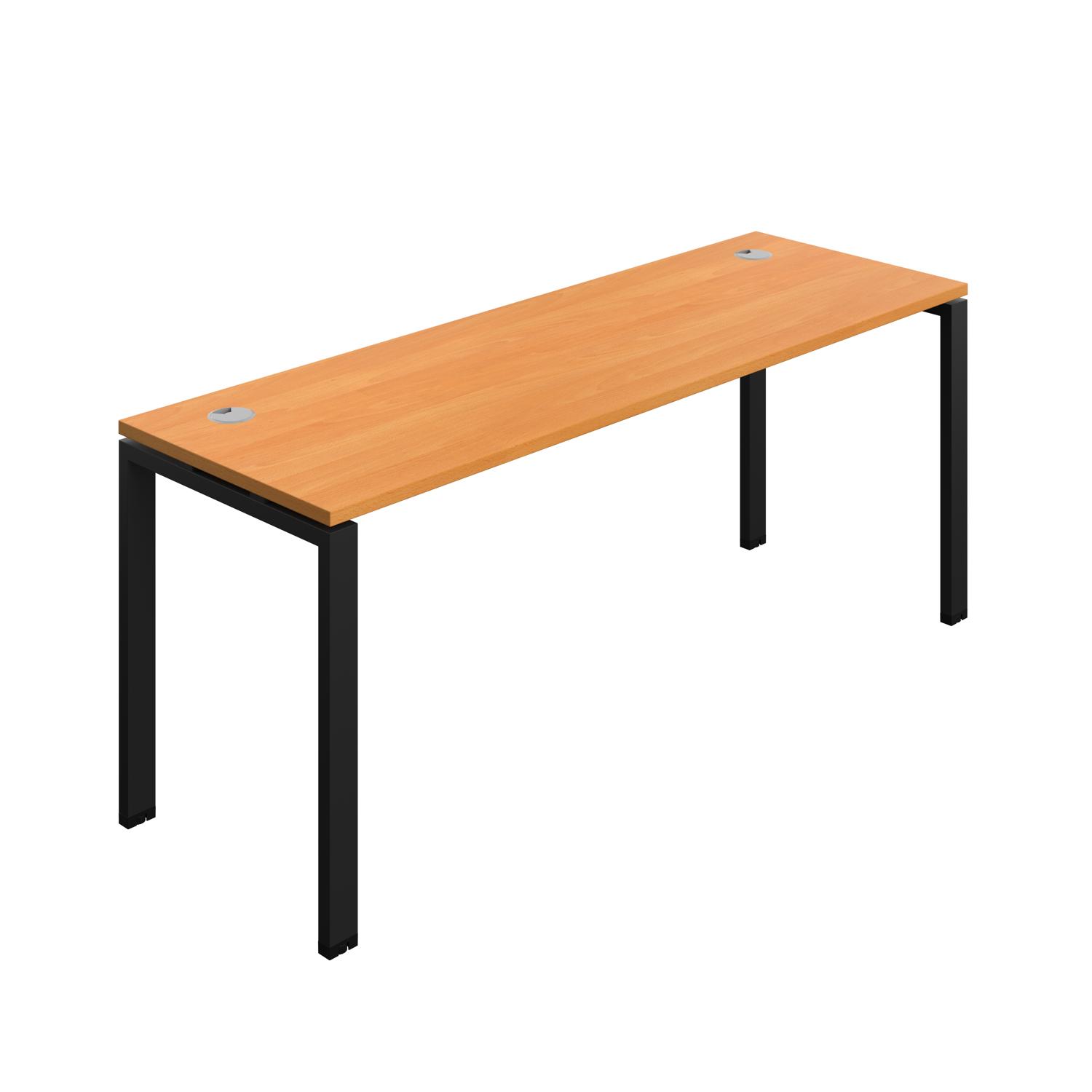 Synergy Bench with Cable Ports: 1 Person : Goal Post Leg : 1800 600 Beech/Black