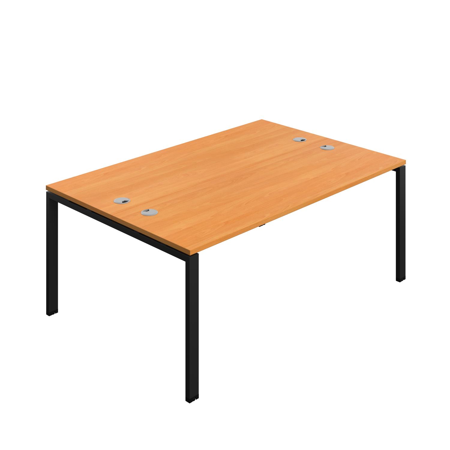 Synergy Bench with Cable Ports: 2 Person : Goal Post Leg : 1800 600 Beech/Black