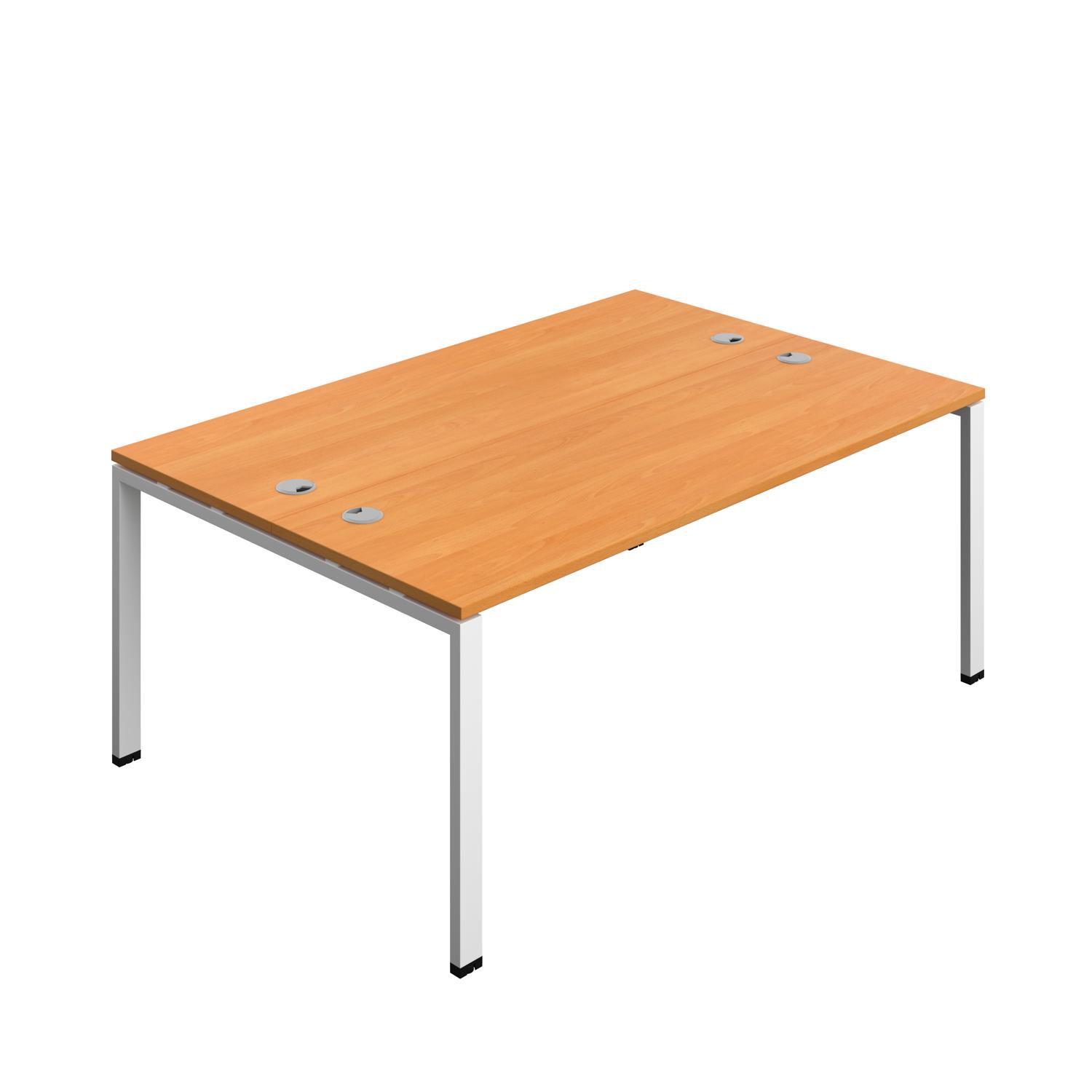 Synergy Bench with Cable Ports: 2 Person : Goal Post Leg : 1800 600 Beech/White