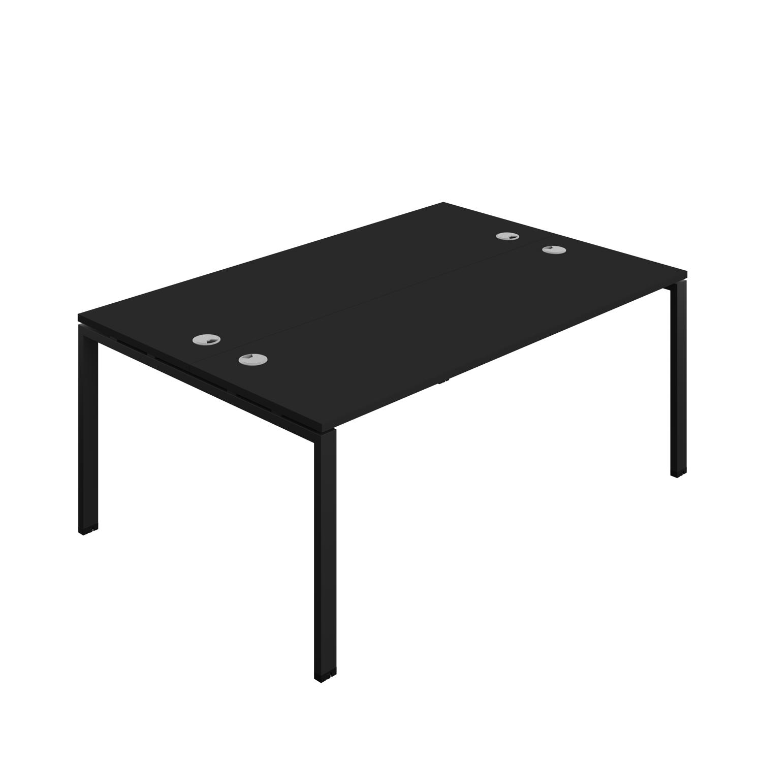 Synergy Bench with Cable Ports: 2 Person : Goal Post Leg : 1800 600 Black/Black