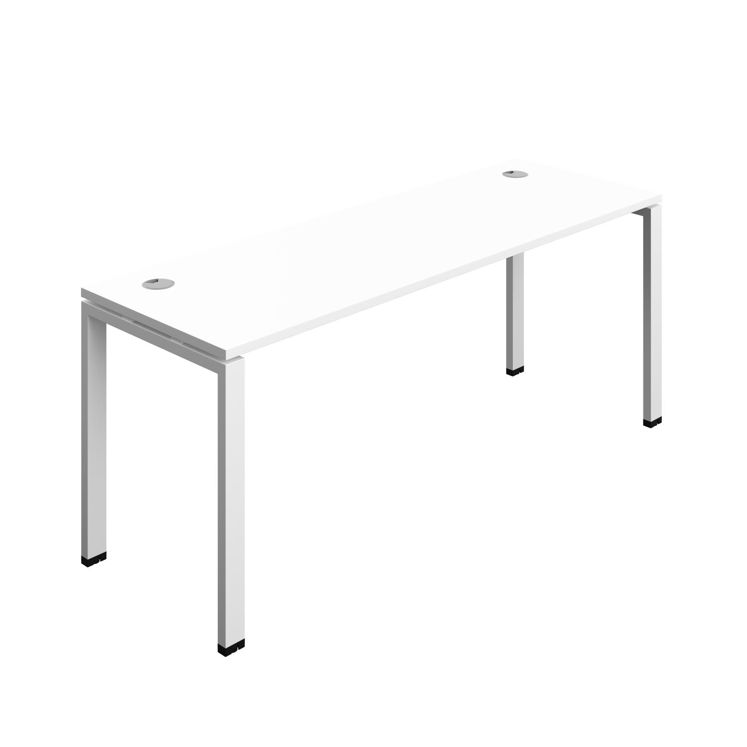 Synergy Bench with Cable Ports: 1 Person : Goal Post Leg : 1800 600 White/White