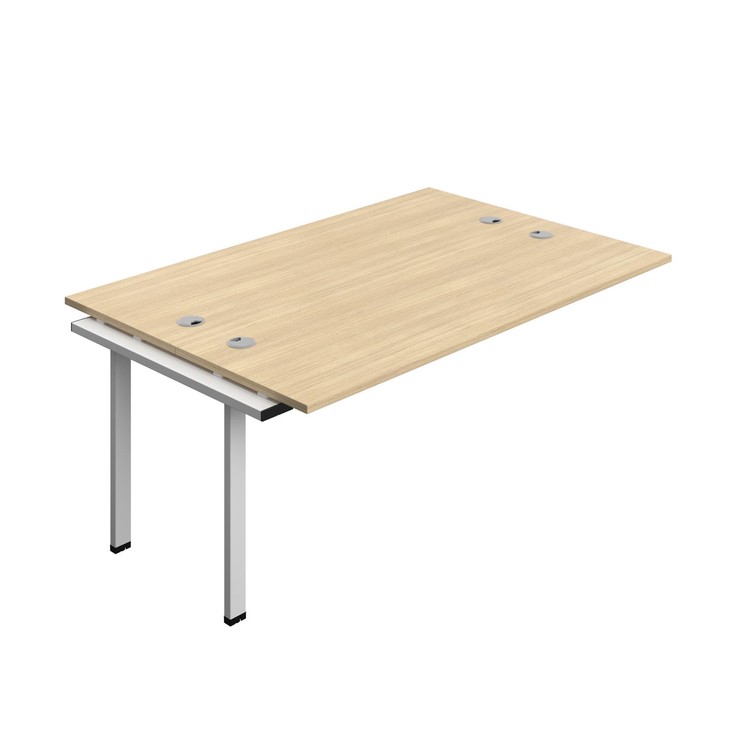 Synergy Bench Extension with Cable Ports: 2 Person : 1800 600 Nova Oak/Silver