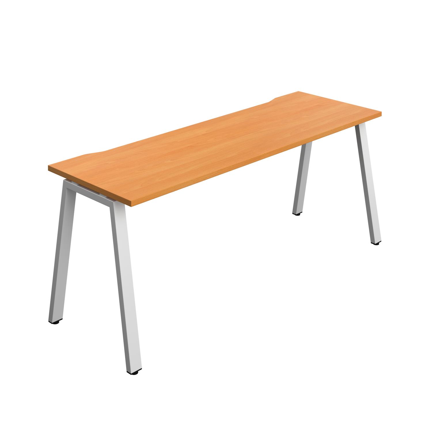 Synergy Bench with Cut Out: 1 Person : A-Frame Leg : 1800 700 Beech/Silver