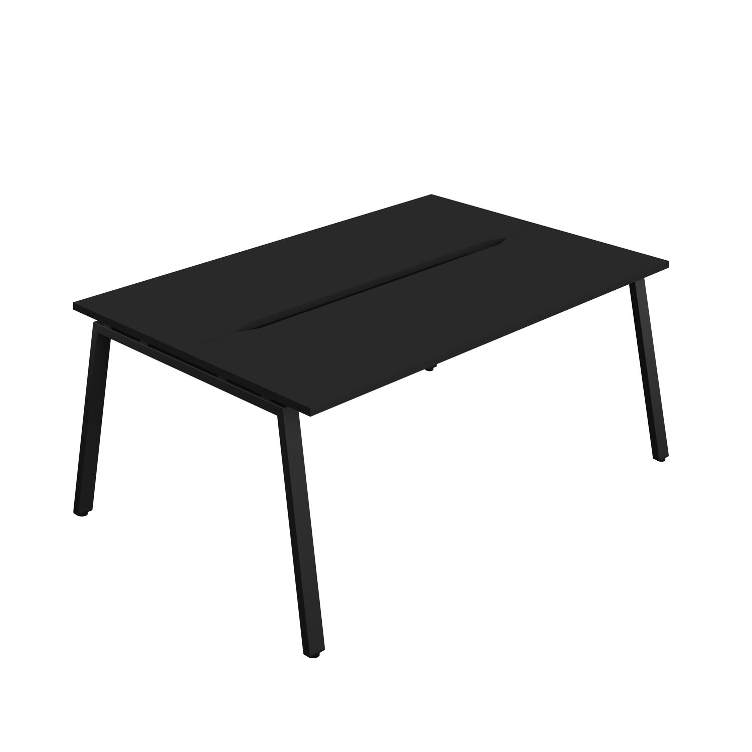 Synergy Bench with Cut Out: 2 Person : A-Frame Leg : 1800 700 Black/Black