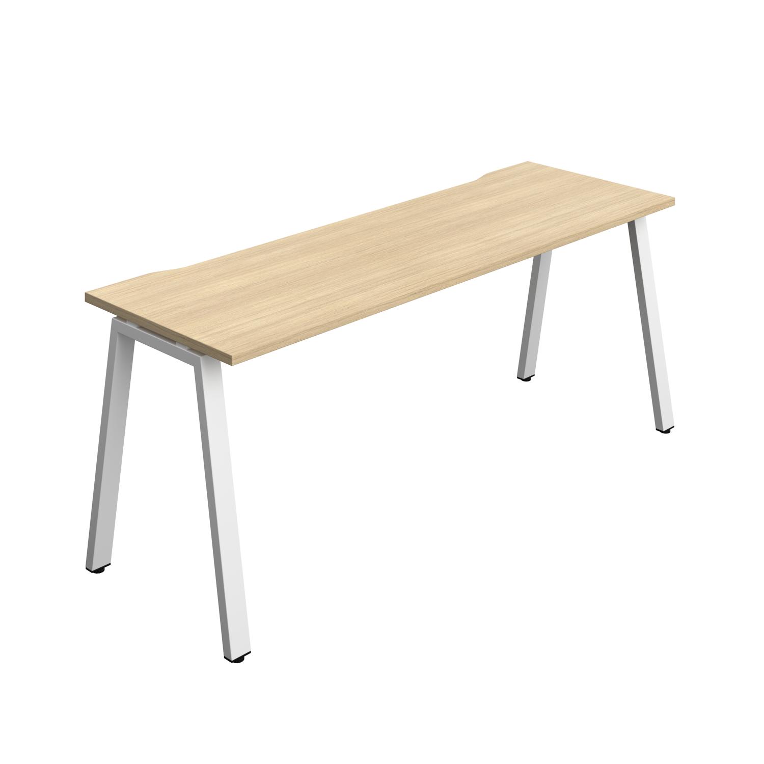 Synergy Bench with Cut Out: 1 Person : A-Frame Leg : 1800 700 Nova Oak/White