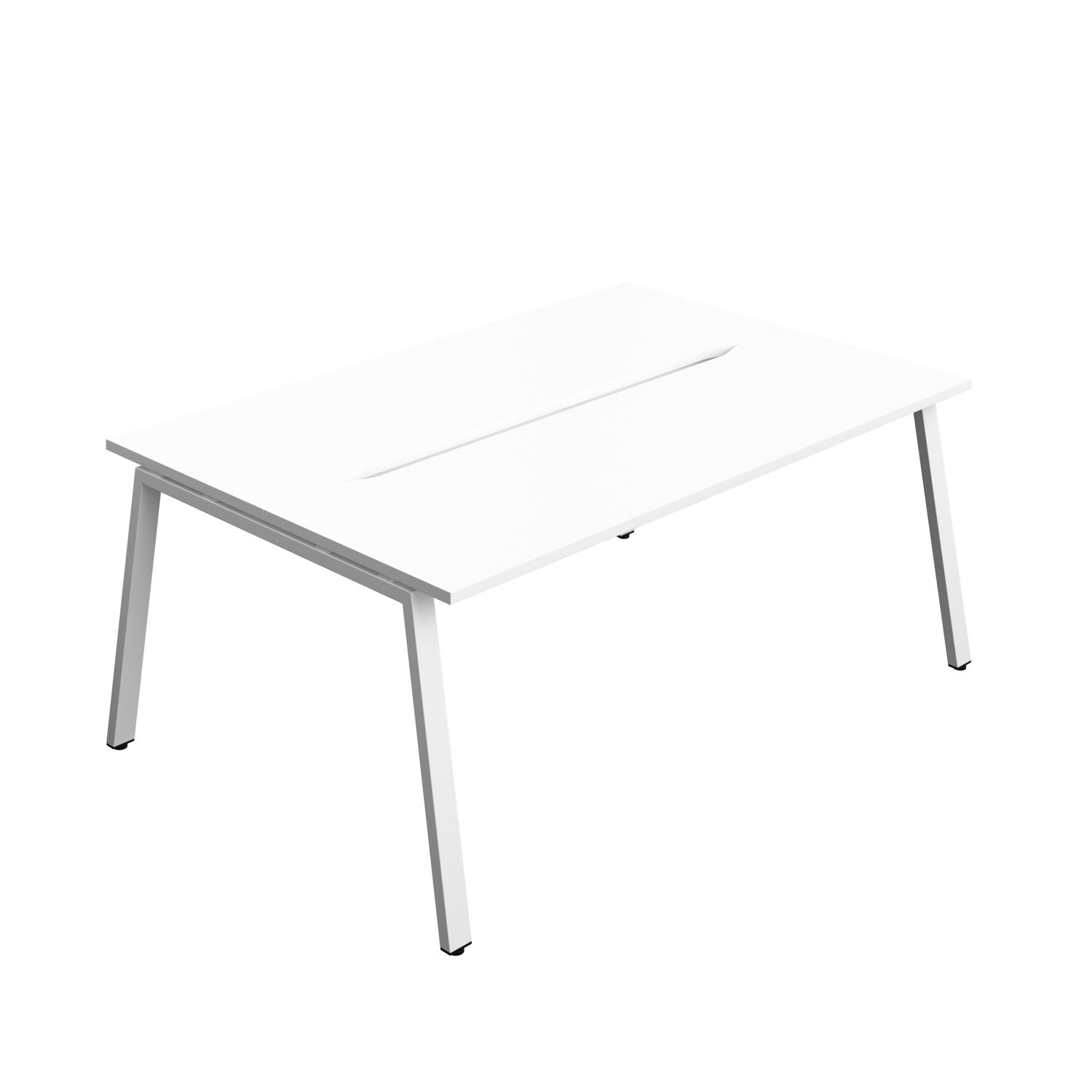 Synergy Bench with Cut Out: 2 Person : A-Frame Leg : 1800 700 White/White