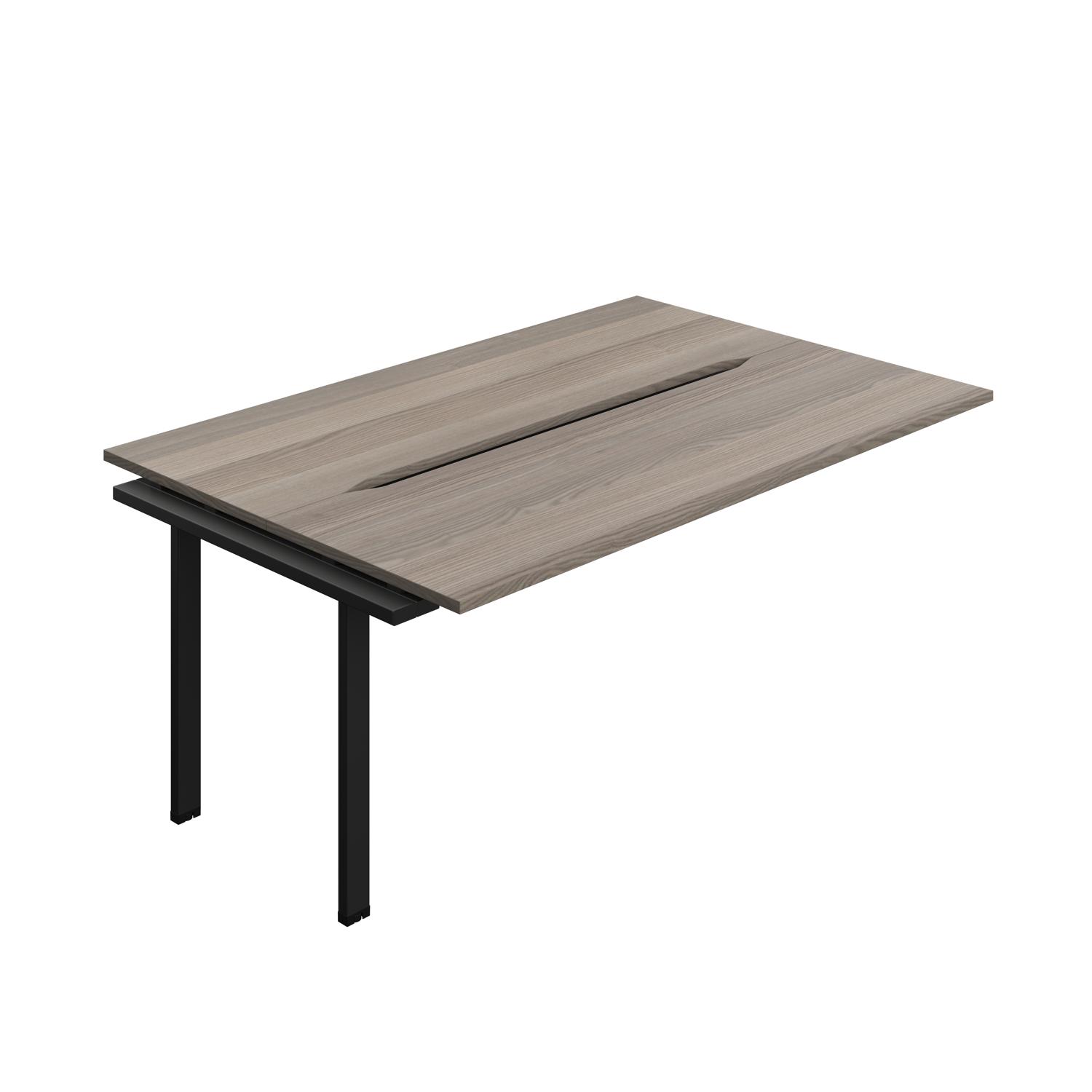Synergy Bench Extension with Cut Out: 2 Person : 1800 700 Grey Oak/Black